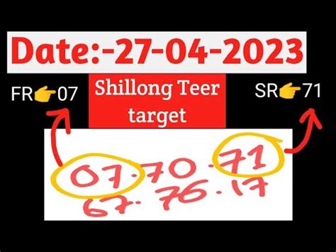 (FR/SR) Shillong Teer (Common Number) Hit Number .
